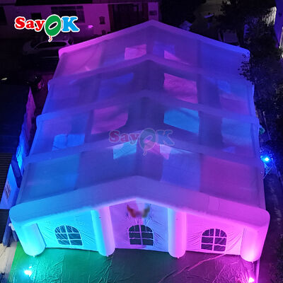 เต็นท์เป่าลมยักษ์กลางแจ้งทนทานต่อสภาพอากาศพร้อมไฟ LED สำหรับงานอีเวนต์ 300 คน