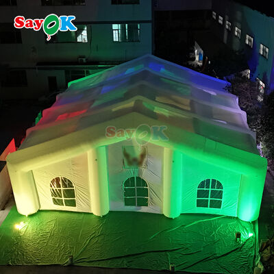 เต็นท์เป่าลมยักษ์กลางแจ้งทนทานต่อสภาพอากาศพร้อมไฟ LED สำหรับงานอีเวนต์ 300 คน