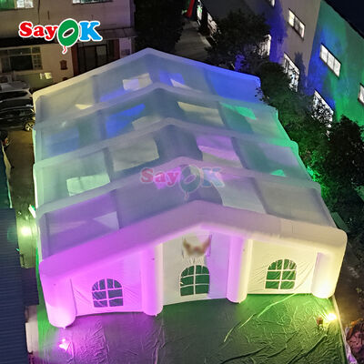 เต็นท์เป่าลมยักษ์กลางแจ้งทนทานต่อสภาพอากาศพร้อมไฟ LED สำหรับงานอีเวนต์ 300 คน