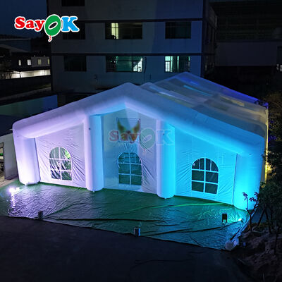 เต็นท์เป่าลมยักษ์กลางแจ้งทนทานต่อสภาพอากาศพร้อมไฟ LED สำหรับงานอีเวนต์ 300 คน