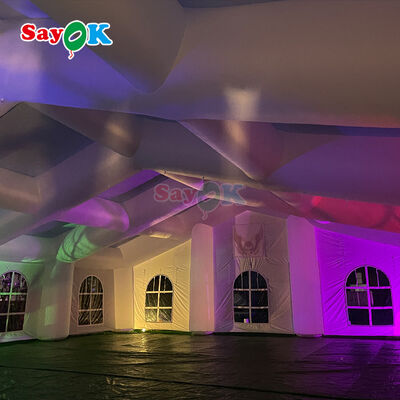 เต็นท์เป่าลมยักษ์กลางแจ้งทนทานต่อสภาพอากาศพร้อมไฟ LED สำหรับงานอีเวนต์ 300 คน