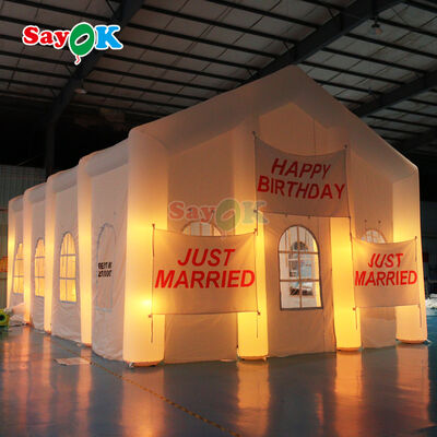 เต็นท์เป่าลม LED แบบพกพาพร้อมผ้า Oxford กันน้ำและกัน UV สำหรับกิจกรรมกลางแจ้ง