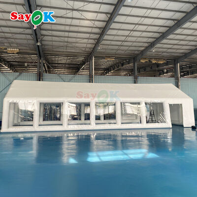 เต็นท์เป่าลม PVC แบบปิดสนิทสั่งทำพิเศษสำหรับปาร์ตี้ริมสระน้ำและกิจกรรมกลางแจ้งพร้อมวัสดุทนไฟ