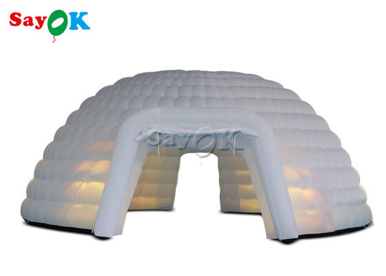 แคมป์กลางแจ้ง 8m ไฟ LED ขนาดใหญ่ หอเต็นท์การจัดงาน Dome Inflatable หอเต็นท์ Igloo Inflatable