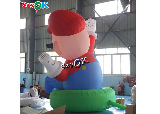 พัดลมตัวละครการ์ตูน 4m 13ft Giant Oxford Super Mario ที่ลมได้ สําหรับตกแต่งเทศกาล