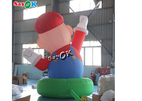 พัดลมตัวละครการ์ตูน 4m 13ft Giant Oxford Super Mario ที่ลมได้ สําหรับตกแต่งเทศกาล