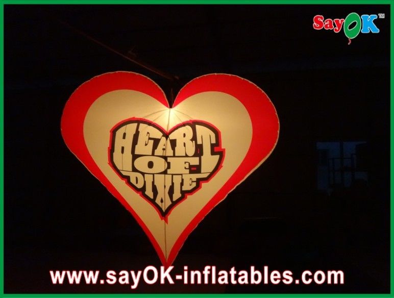 190T ผ้าไนลอนตกแต่งชุดไฟแบบพองตัว Heart Shape Love For Party