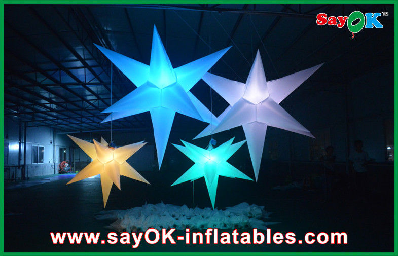 เหตุการณ์การตกแต่งแสงสว่างที่มีสีสัน Inflatable Led Star