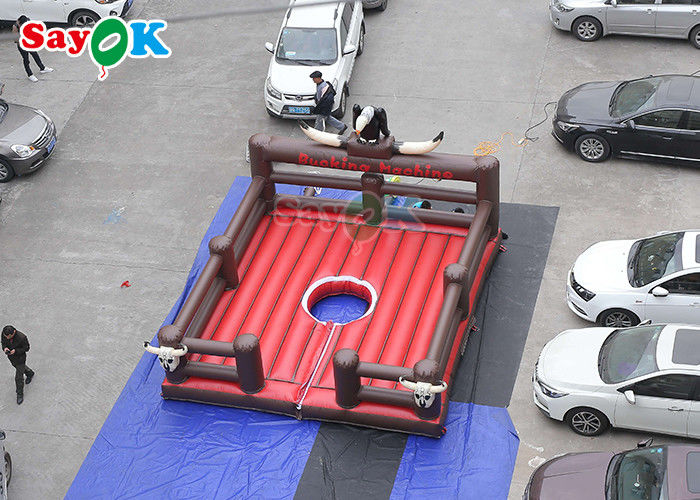 รูปแบบเชิงพาณิชย์ Inflatable Arena Mechanical Bull ที่นอนเกมเป่าลม Rodeo Bull