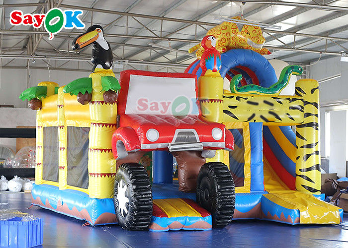 สนามเด็กเล่น สวนสัตว์ สัตว์ป่า สไลด์กระโดดทำให้พอง Bounce Castle Bouncy House