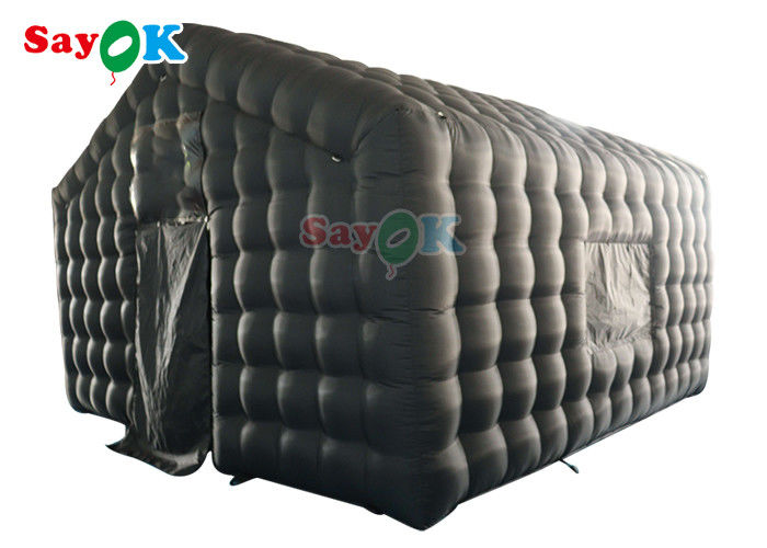 6x5x4mH คลับเต็นท์อัดลม Custom สีดํา ขนาดใหญ่ พกพา พาร์ตี้ LED ไฟฟ้า คลับลมเช่า