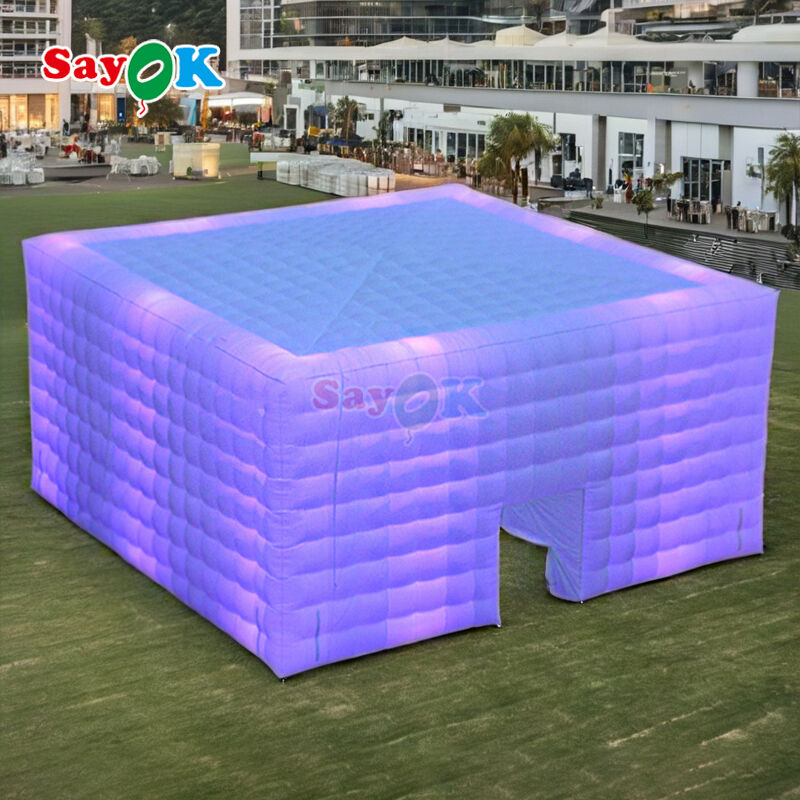 ซายอ็อก ปรับปรุง 100 คน ขาว Oxford Fabric Cube กิจกรรม LED Tent ขายเต็นท์ปาร์ตี้อัดอัด