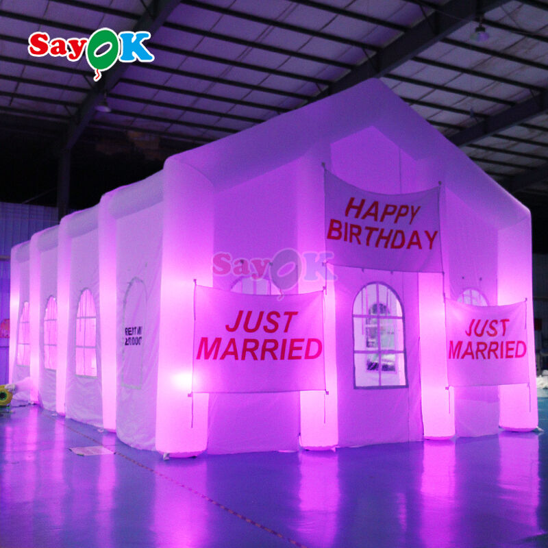 เต็นท์เป่าลม LED แบบพกพาพร้อมผ้า Oxford กันน้ำและกัน UV สำหรับกิจกรรมกลางแจ้ง