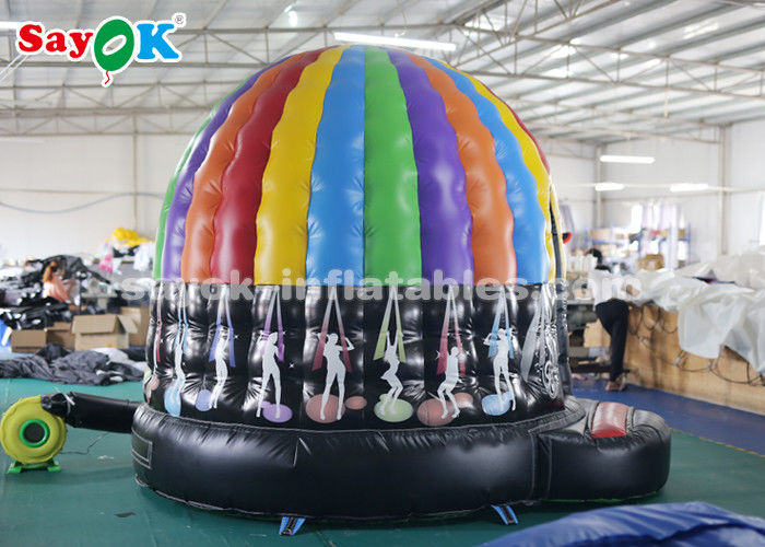 หอเต็นท์กลางแจ้งแบบอัดลม PVC ผ้าใบสีสันแบบอัดลม Disco Dome With Magic Led Light CE SGS ROHS
