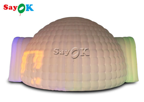 เต็นท์ Igloo พองผ้า Oxford สีขาว LED เต็นท์โดมพองสำหรับงานปาร์ตี้