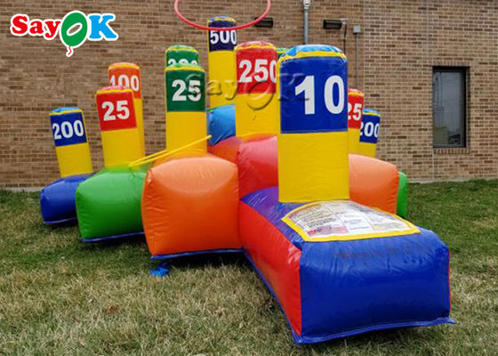 เกมเป่าลมกลางแจ้งความต้านทานรังสียูวี 2.3x2.1m เกม Hoopla เป่าลมขนาดเล็กกลางแจ้ง