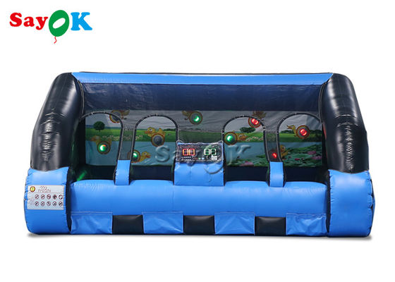 4.5x5x2.6mH รูปร่างรถ Inflatable IPS System Shooting Gallery เกม Black And Blue
