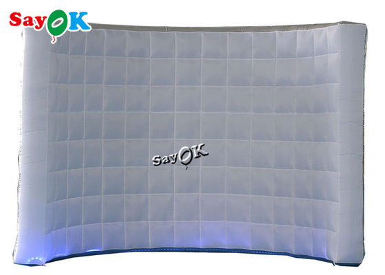 สตูดิโอถ่ายภาพระดับมืออาชีพ Silver Led Light ฉากหลัง Inflatable Photo Booth Wall 3x1.5x2.3mH สำหรับงานแต่งงาน